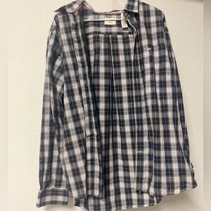 Dockers Men’s Classic Fit Long Sleeve Button Down Shirt Blue Plaid Size Large